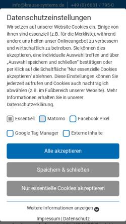 Vorschau der mobilen Webseite www.krause-systems.de, KRAUSE-Werk GmbH & Co. KG