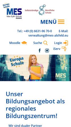 Vorschau der mobilen Webseite www.mes-alsfeld.de, Max-Eyth-Schule Alsfeld (MESA)