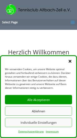 Vorschau der mobilen Webseite tcaz.de, Tennisclub Altbach-Zell e.V.