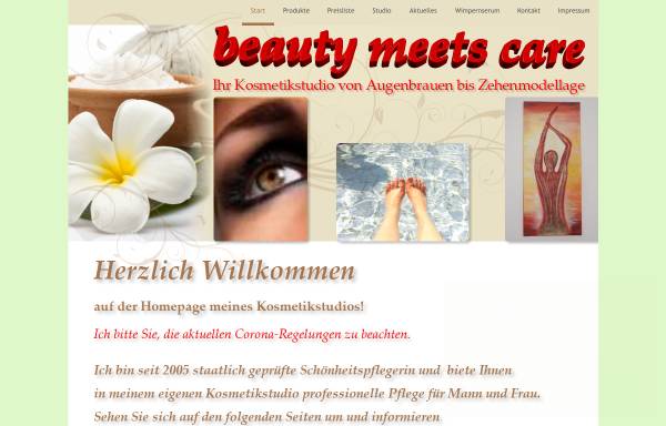 Vorschau von www.beauty-meets-care.de, Beauty meets care