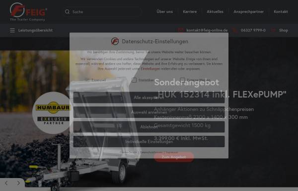 Vorschau von www.feig-online.de, Feig Fahrzeugbau GmbH