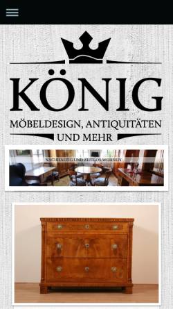Vorschau der mobilen Webseite www.koenig-antiquitaeten.de, König Antiquitäten