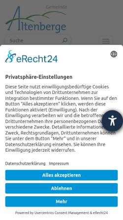 Vorschau der mobilen Webseite altenberge.de, Gemeinde Altenberge