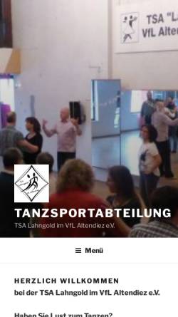 Vorschau der mobilen Webseite tsa-lahngold.de, Tanzsportabteilung Lahngold im VfL Altendiez