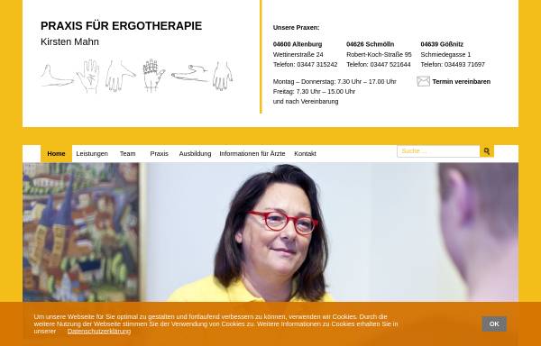 Vorschau von ergotherapie-mahn.de, Praxis für Ergotherapie Kirsten Mahn