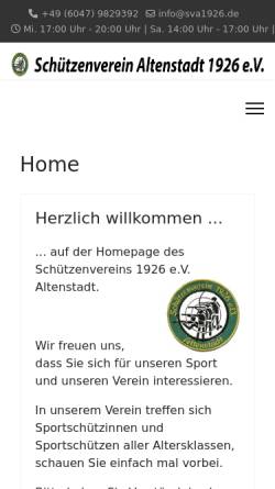 Vorschau der mobilen Webseite www.sva1926.de, Schützenverein 1926 e.V. Altenstadt