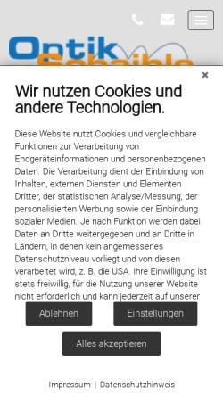 Vorschau der mobilen Webseite www.optikschaible.de, Optik-Schaible