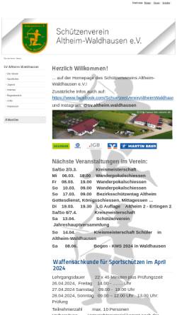 Vorschau der mobilen Webseite www.schuetzenverein-altheim-w.de, Schützenverein Altheim-Waldhausen e.V.
