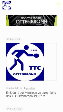 Vorschau der mobilen Webseite ttc-ottenbronn.de, TTC Ottenbronn