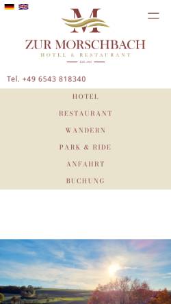 Vorschau der mobilen Webseite www.morschbach.de, Hotel - Restaurant 