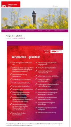 Vorschau der mobilen Webseite www.spd-alzey.de, SPD Alzey