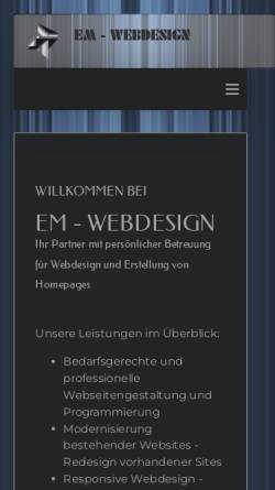 Vorschau der mobilen Webseite www.emaier.de, EM Webdesign