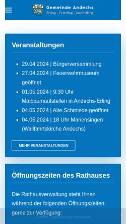 Vorschau der mobilen Webseite gemeinde-andechs.de, Gemeinde Andechs