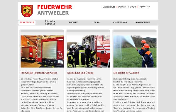 Vorschau von www.feuerwehr-antweiler.de, Freiwillige Feuerwehr Antweiler