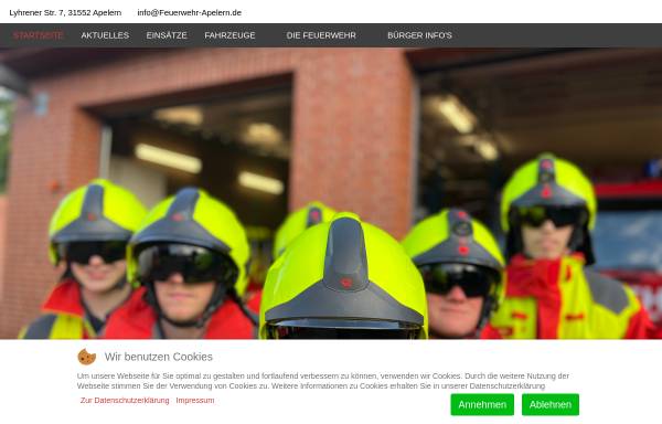 Vorschau von www.feuerwehr-apelern.de, Freiwillige Feuerwehr Apelern