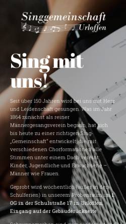 Vorschau der mobilen Webseite www.singgemeinschaft-urloffen.de, Singgemeinschaft Urloffen