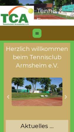 Vorschau der mobilen Webseite www.tennisverein-armsheim.de, TSV Armsheim-Schimsheim - Abteilung Tennis