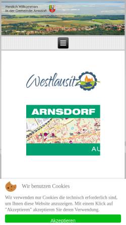 Vorschau der mobilen Webseite www.gemeinde-arnsdorf.de, Gemeinde Arnsdorf