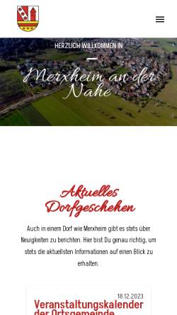 Vorschau der mobilen Webseite www.merxheim.de, Gemeinde Merxheim