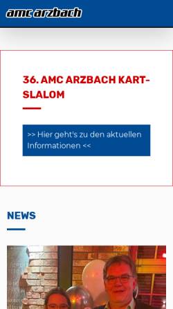 Vorschau der mobilen Webseite amc-arzbach.de, AMC Arzbach e.V. im ADAC
