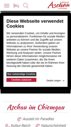 Vorschau der mobilen Webseite www.aschau.de, Aschau