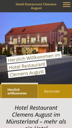 Vorschau der mobilen Webseite www.hotel-clemens-august.de, Davensberg