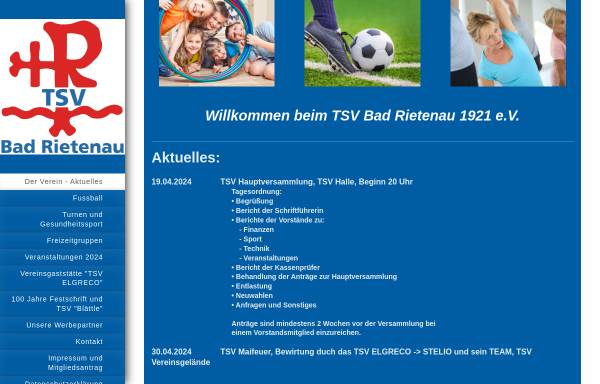 Vorschau von www.tsv-bad-rietenau.de, TSV Bad Rietenau