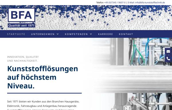 Vorschau von www.bfa-asselfingen.de, Bernd Fiedler e. K. - Kunststofftechnik Apparatebau