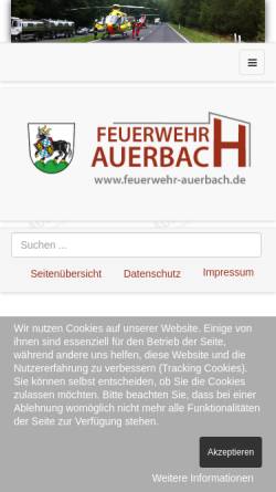 Vorschau der mobilen Webseite www.feuerwehr-auerbach.de, Freiwillige Feuerwehr Auerbach