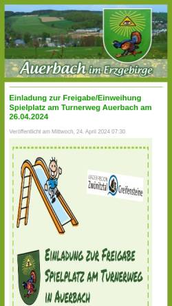 Vorschau der mobilen Webseite www.auerbach-erzgebirge.de, Auerbach im Erzgebirge