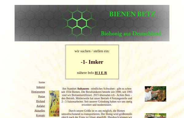 Vorschau von www.bienen-betz.de, Bienen-Betz