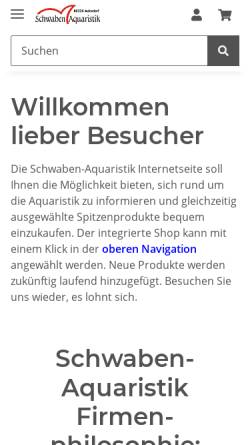 Vorschau der mobilen Webseite schwabenaquaristik.de, Schwaben Aquaristik