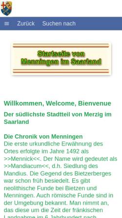 Vorschau der mobilen Webseite menningen-saar.de, Menningen