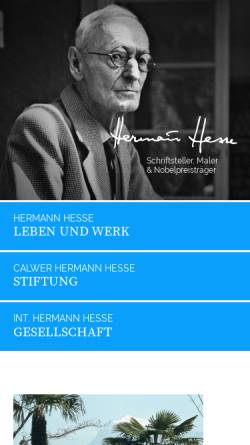 Vorschau der mobilen Webseite www.hermann-hesse.de, Hermann Hesse-Portal