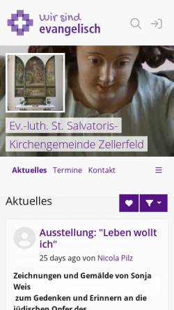 Vorschau der mobilen Webseite kirchengemeinde-zellerfeld.wir-e.de, Evangelisch-lutherische Kirchengemeinde Zellerfeld