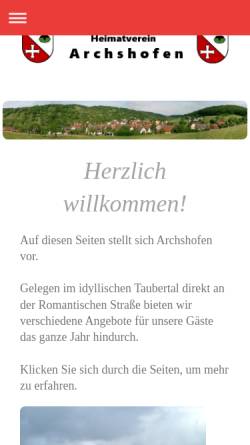 Vorschau der mobilen Webseite www.archshofen.de, Archshofen