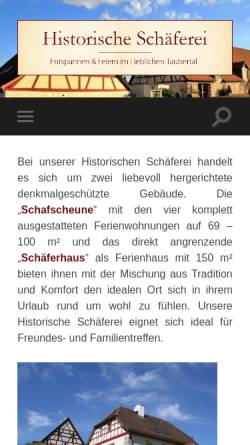 Vorschau der mobilen Webseite www.historische-schaeferei.de, Historische Schäferei