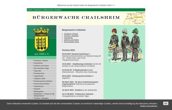 Vorschau von www.buergerwache-crailsheim.de, Bürgerwache Crailsheim seit 1830 e. V.