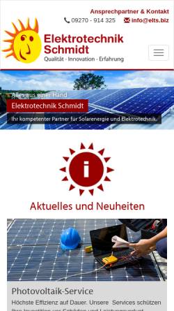 Vorschau der mobilen Webseite www.elektrotechnik-creussen.de, Elektrotechnik Toni Schmidt