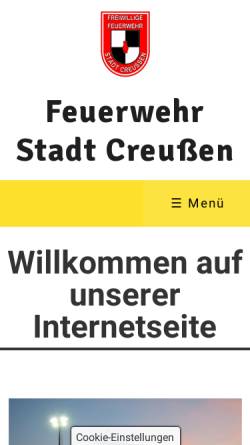 Vorschau der mobilen Webseite www.feuerwehr-creussen.de, Freiwillige Feuerwehr Creussen