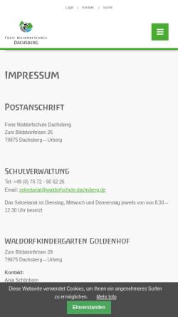 Vorschau der mobilen Webseite waldorfschule-dachsberg.de, Waldorfschule Dachsberg