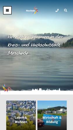 Vorschau der mobilen Webseite www.meschede.de, Meschede