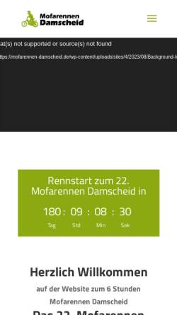 Vorschau der mobilen Webseite www.mofarennen-damscheid.de, Mofarennen Damscheid