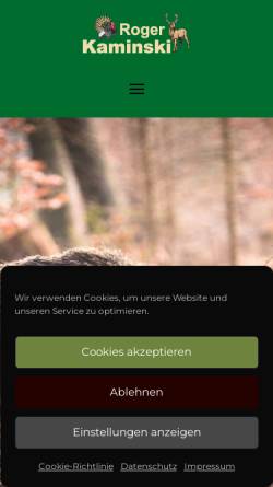 Vorschau der mobilen Webseite der-kaminski.de, Wildspezialitäten Roger Kaminski