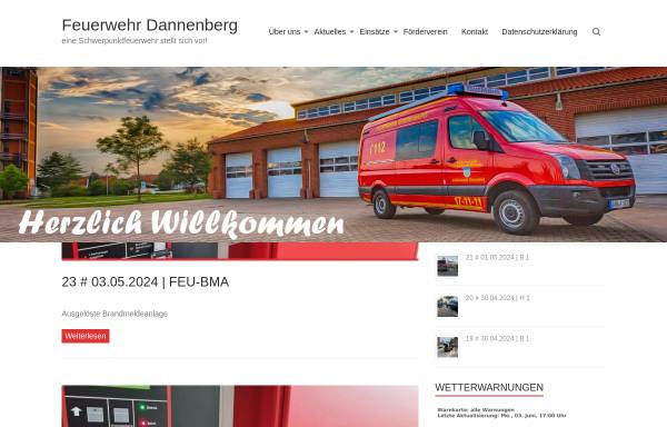 Vorschau von www.feuerwehr-dannenberg.de, Freiwillige Feuerwehr Dannenberg