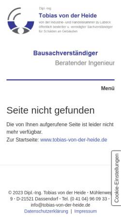 Vorschau der mobilen Webseite www.tobias-von-der-heide.de, Dipl.-Ing. Tobias von der Heide