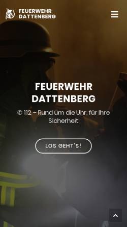 Vorschau der mobilen Webseite www.ffw-dattenberg.de, Freiwillige Feuerwehr Dattenberg