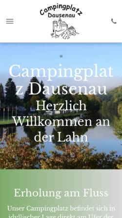 Vorschau der mobilen Webseite www.campingplatz-dausenau.de, Campingplatz Lahnbeach