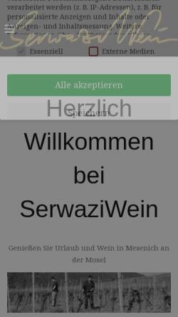 Vorschau der mobilen Webseite serwaziwein.de, SerwaziWein