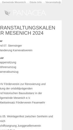 Vorschau der mobilen Webseite www.mesenich.de, Wein- und Feriendorf Mesenich